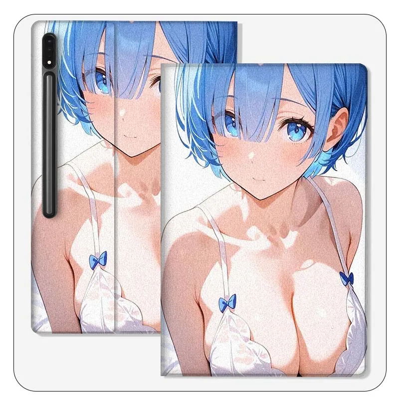 

Rem Anime Beautiful For Samsung Galaxy Tab S9 S10 S6 S7 S8 FE Plus Lite Inch Foldable Cover Tablet Case