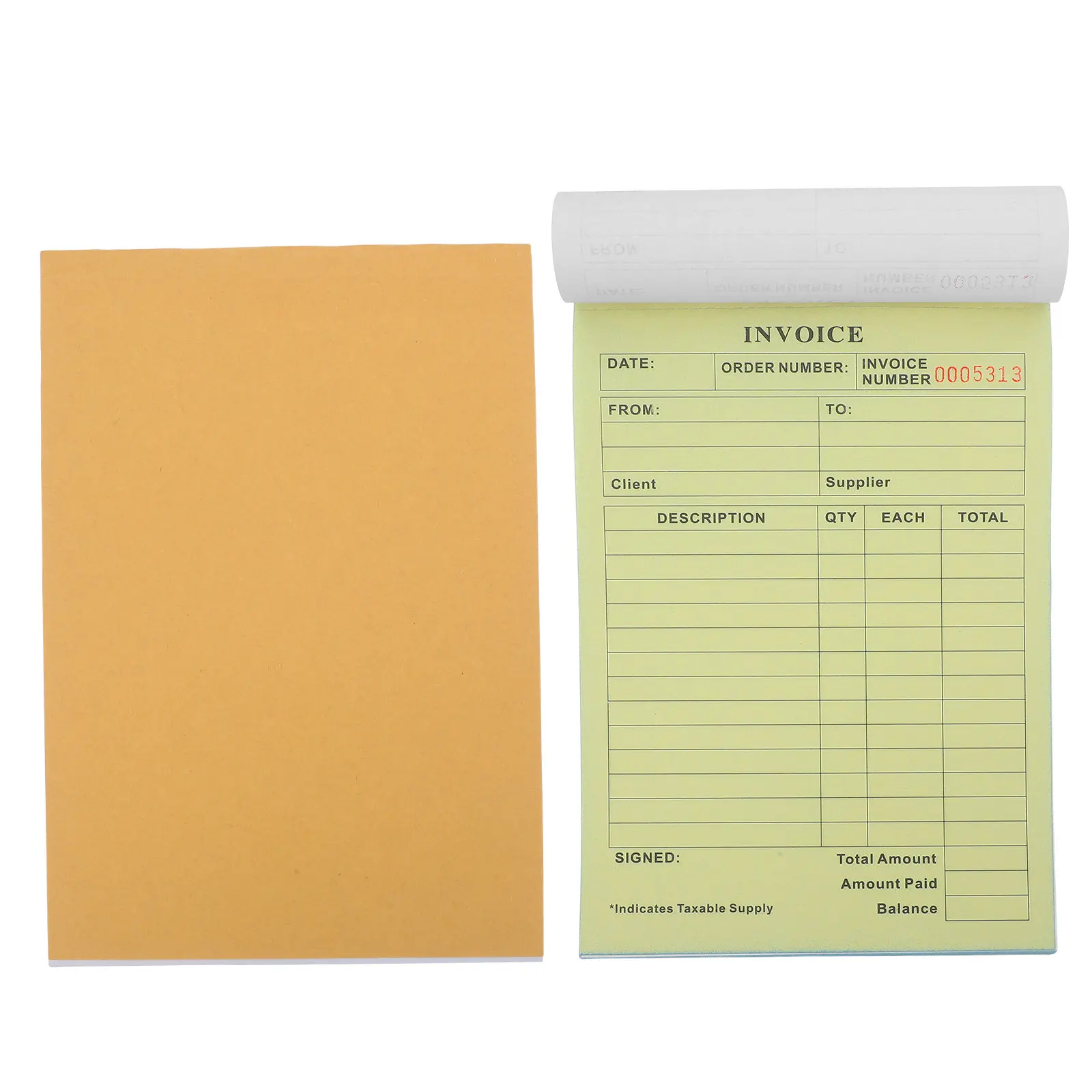 2Pcs Invoice Receipt Book Carbonless sales Order Duplicate Invoice 2 Part Receipt Book Contractors Boutique Business Order Forms