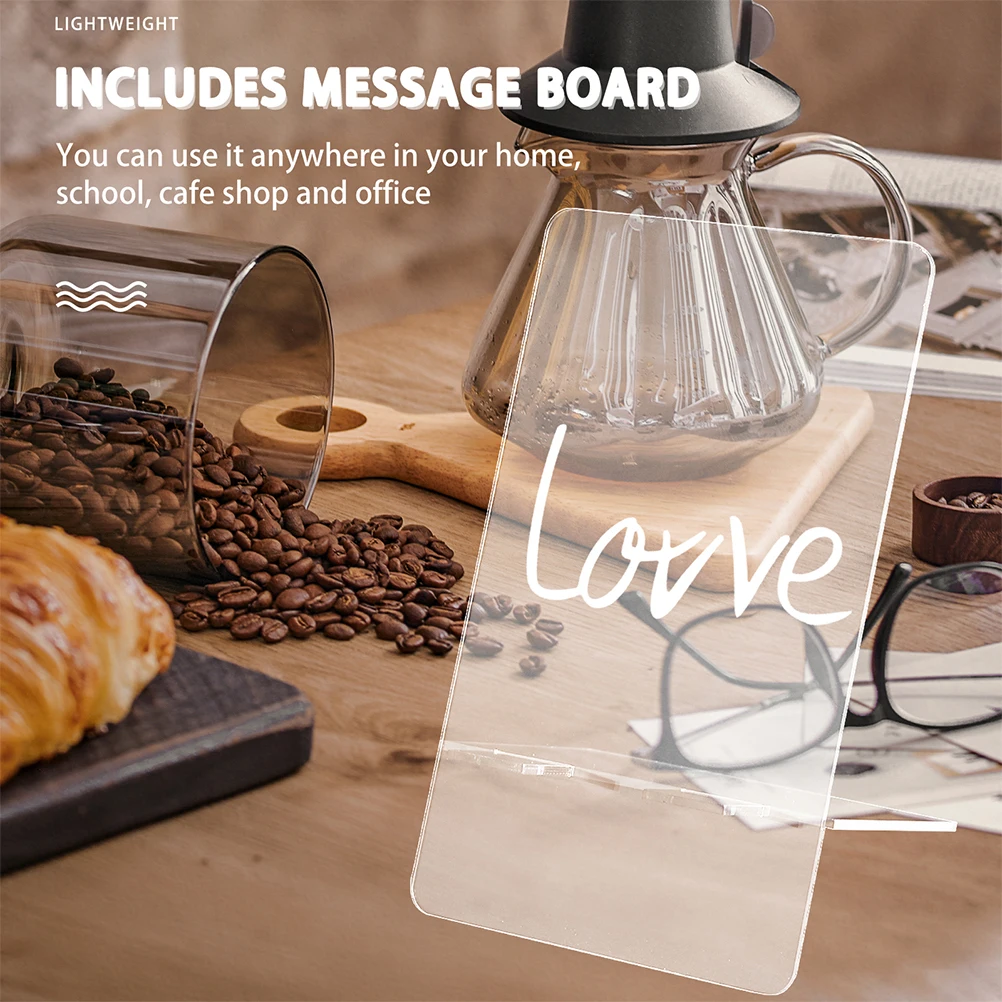 

10 Pcs Acrylic Desktop Notepad Rewritable Memo Board Home Office Writing TableDecoration Reusable Erasable MultiFunction