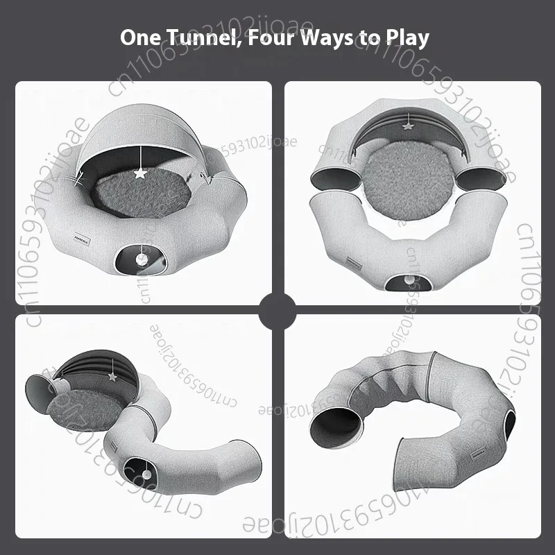Cat Tunnel Nest Canvas Donut Channel Cat Toy Crawl Escape Sleep Dragon Maze Drilling Pet Toy