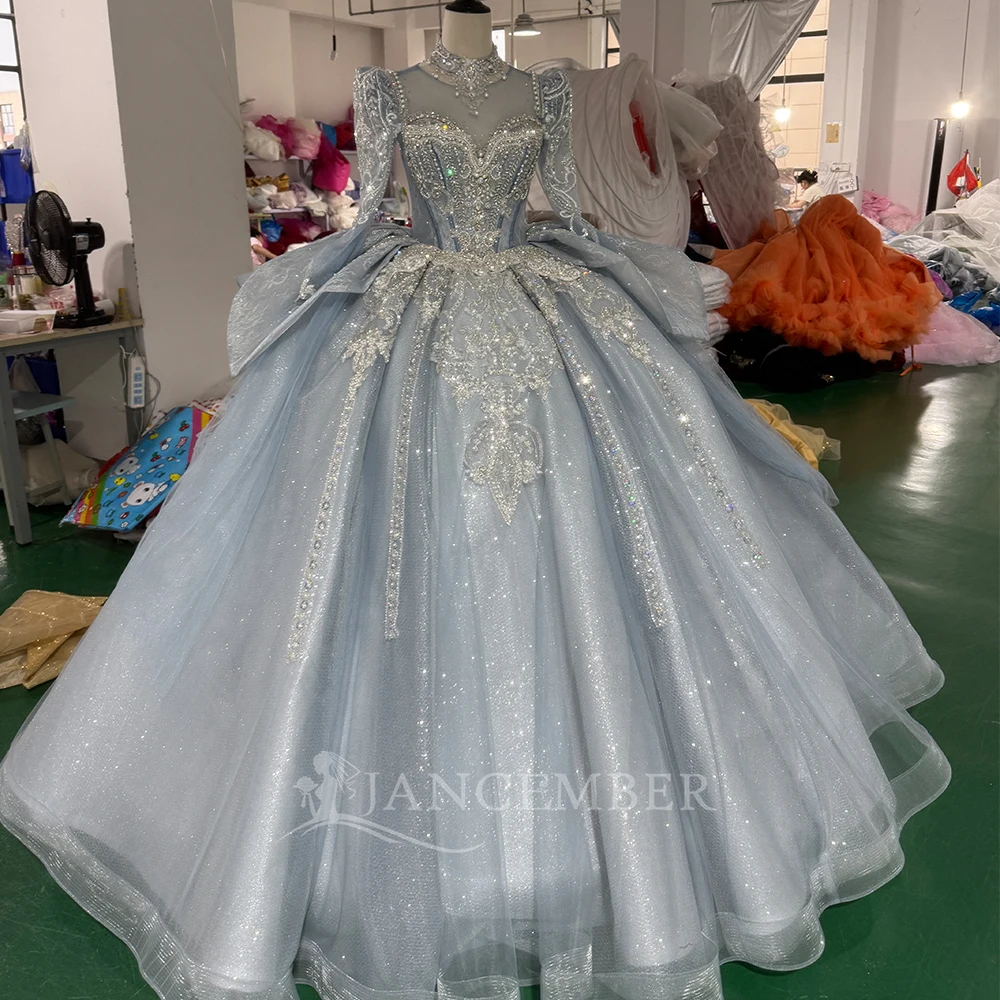 New Long Sleeves Quinceanera Dress 2026 Vestidos De 15 Años Ball Gown Sweet 16 Birthday Party Gown Customized Princess