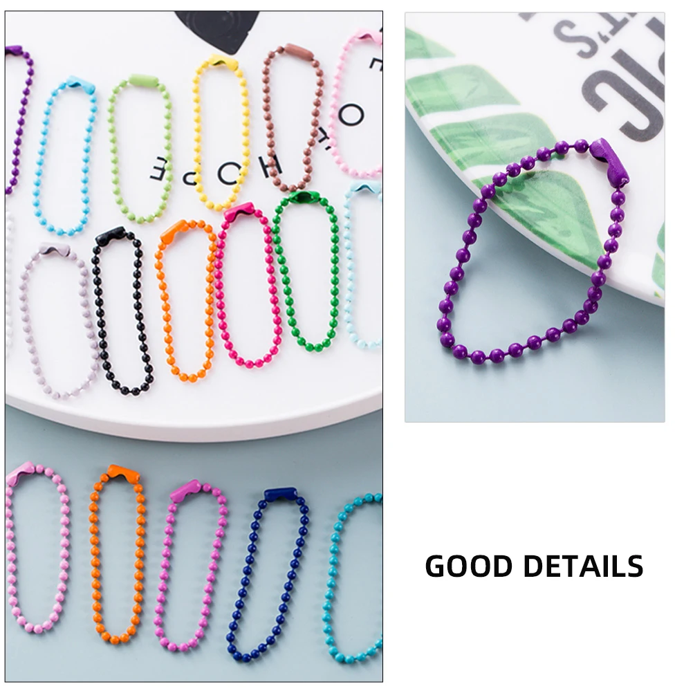 

200 Pcs Bead Chain Iron Material DIY Craft Colorful Wave Chains Jewelry Accessories Charm Bracelets Pendant Tags
