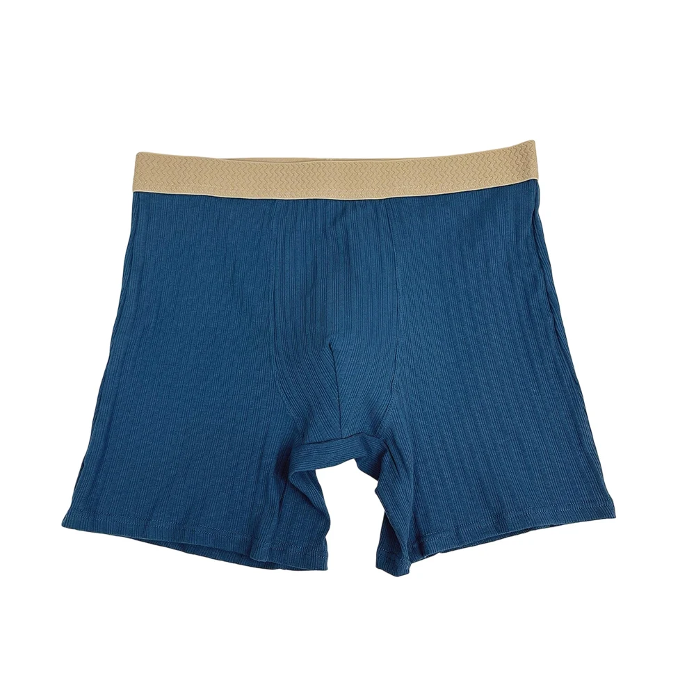 Men Striped Long Leg Shorts Cotton Comfortable Mid Waist Boxers Home Underwear  Comfortable Stretch Lingerie Breathable