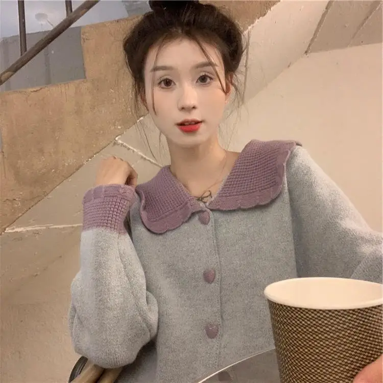 

Свитера Джемперы Кардиганы Женские и укороченный топ вместе Нежный вязаный жемчужный деталь Облегающая линия BF Y2K Красочный стиль для поездок на работу