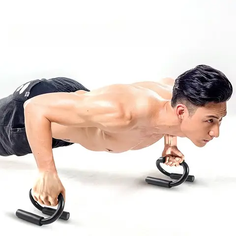 Indoor Exercise Multifunctional Fitness Equipment S-shaped Steel Tube Push Up Stand Exercises Chest Arm Muscles Anti Slip Stable