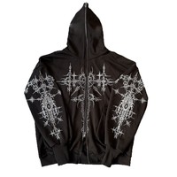 Y2k Pullover Long Sleeved Hoodies Printed Sweatshirt Vintage Dark Gothic Clothes Streetwear Casual Fashion Trend Outift Ootd New