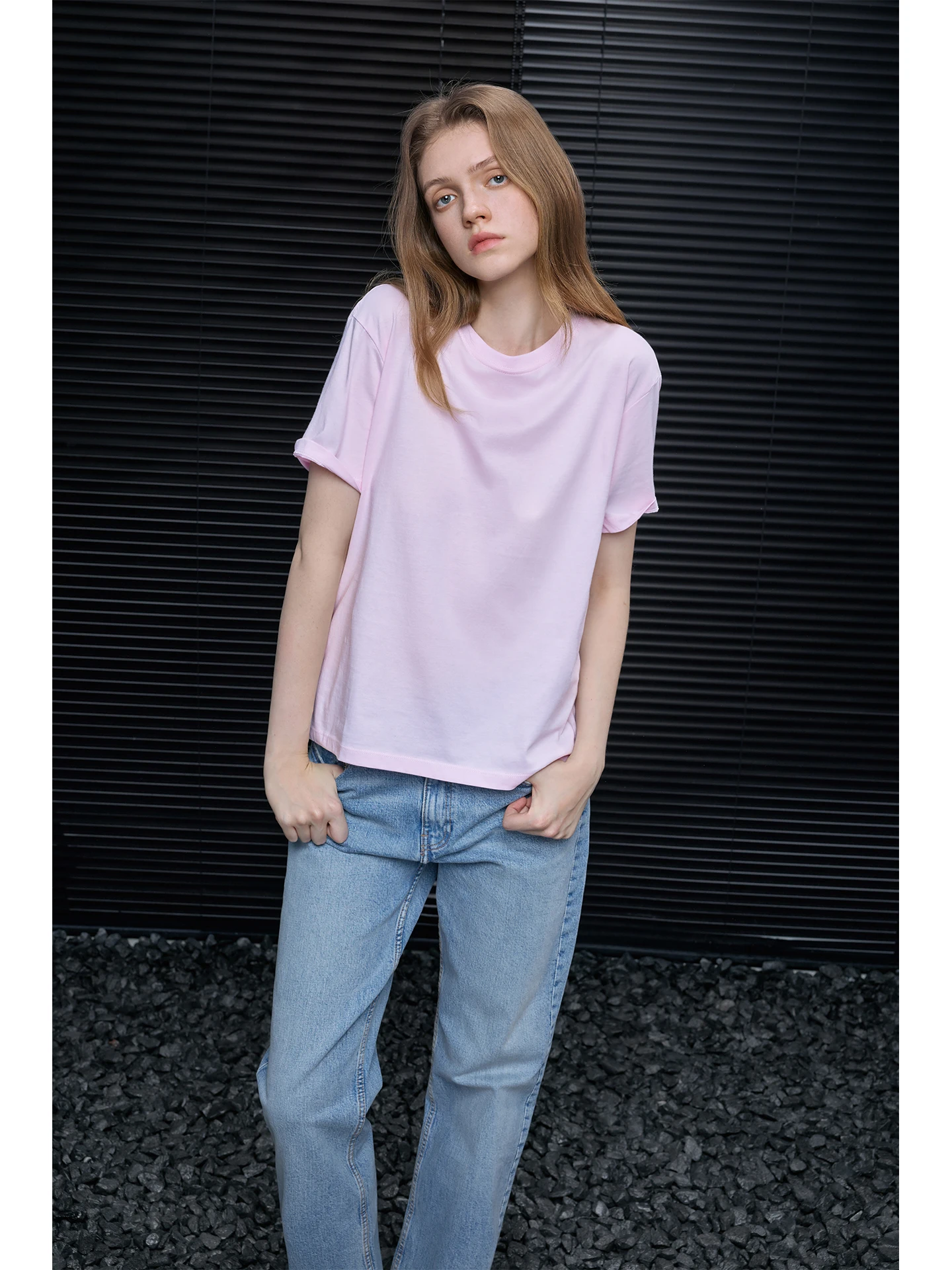 

Футболка женская из чистого хлопка, свободного кроя, модная, повседневная, в уличном стиле, с круглым вырезом, базовая, однотонная, Весна 2026