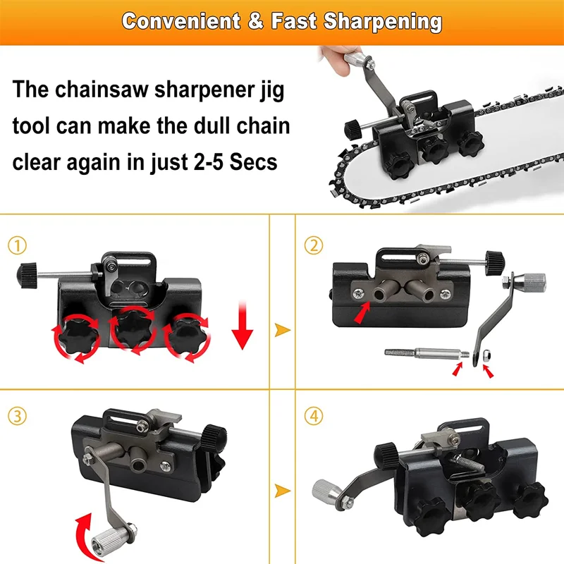 Powersaw Sharpener OR Sharpener Head Portable Sturdy Electric Chainsaw Chain Sharpener Woodworking Tool Chain Sharpener