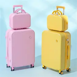 Solid Color Luggage 24 Inch Small Fresh Luggage Case Female Light Male 26 Student Boarding Bag Koffers Op Wieltjes Suitcase