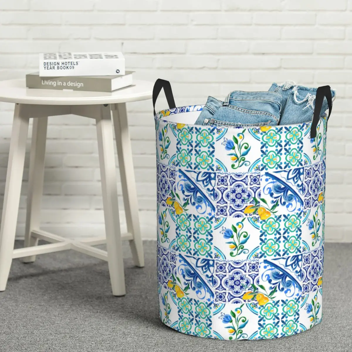 

Сборник белья, сицилийская плитка, немецкая мозаика, лимоны, складная корзина для белья, детская корзина для стирки, домашний органайзер