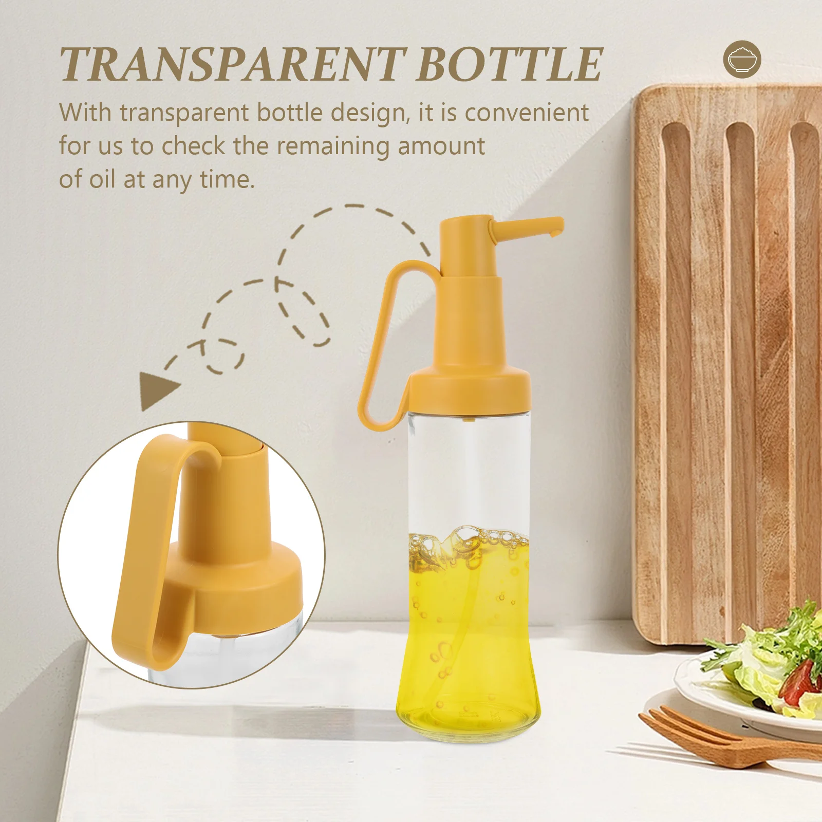 

Household Oil Dispenser Multi-Function Transparent Sauce Bottle Convenient Press Oil Dispenser for Home Restaurant