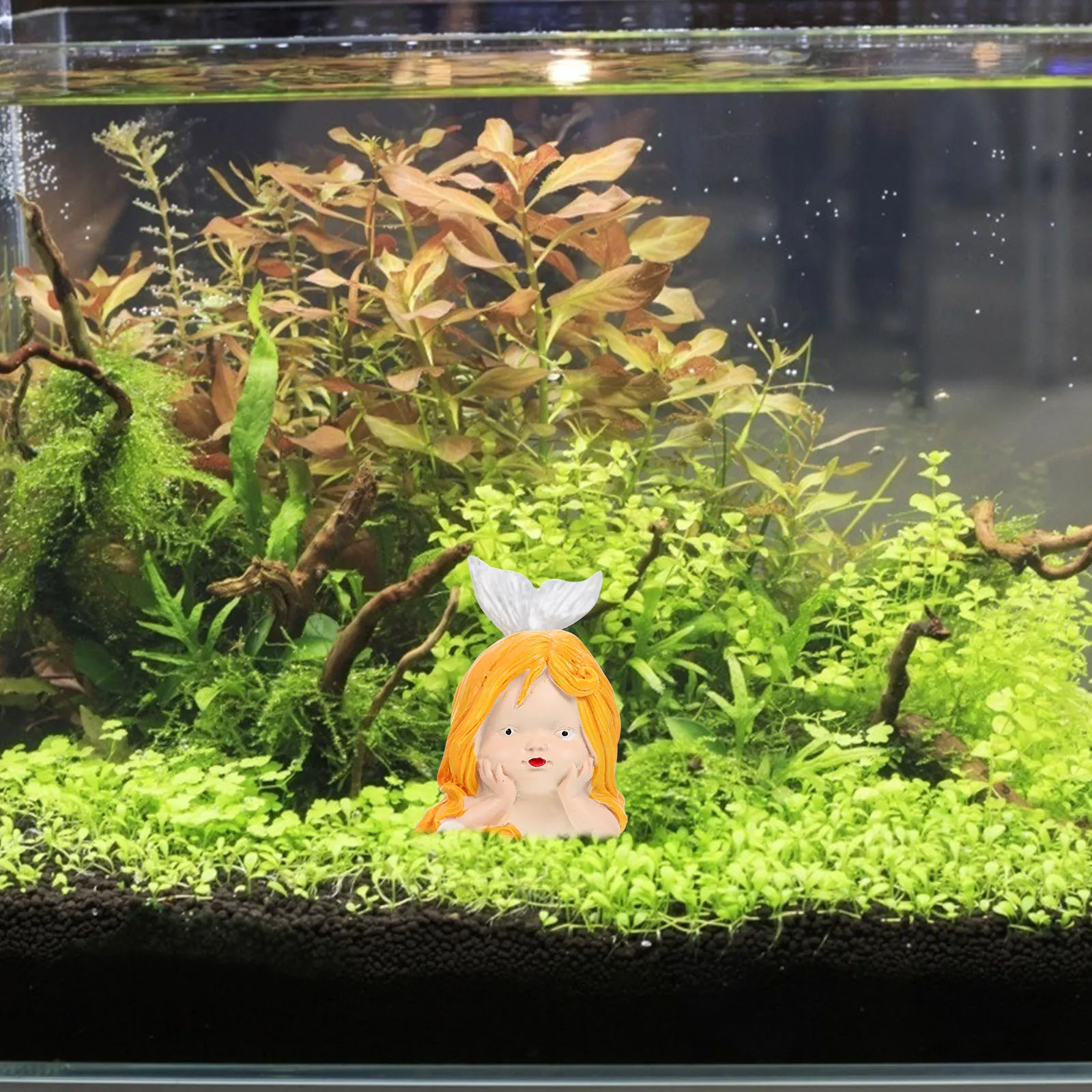 

Aquarium Mermaid Decor Resin Fish Tank Landscape Ornament Bonsai Decoration for Tank Pond Home Desktop Creative Environment Art