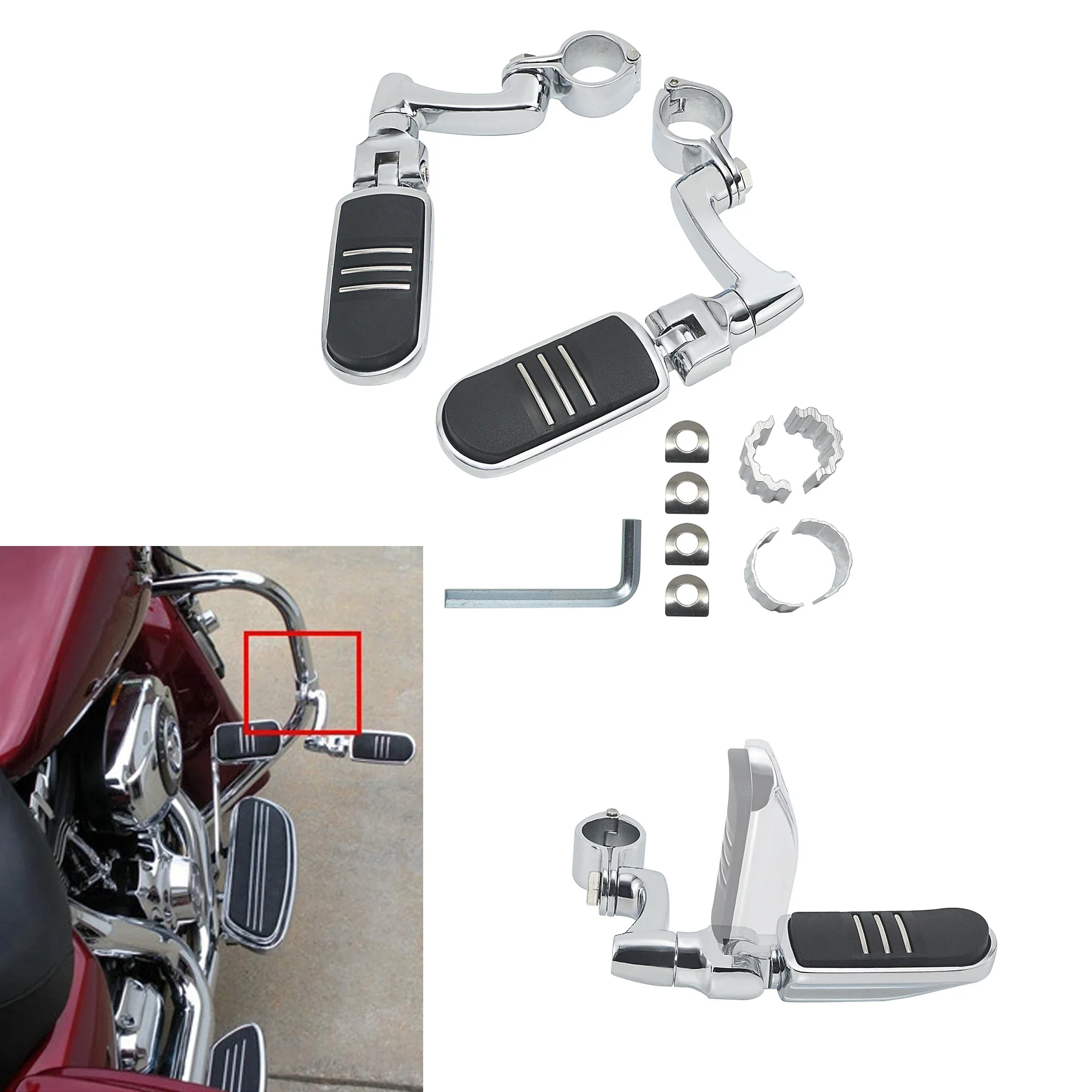 

Motorcycle Highway Pegs Foot Rests For Harley Road Glide Electra Glide Road King Street Glide 1.25" 1'' 25-35mm Engine Guard