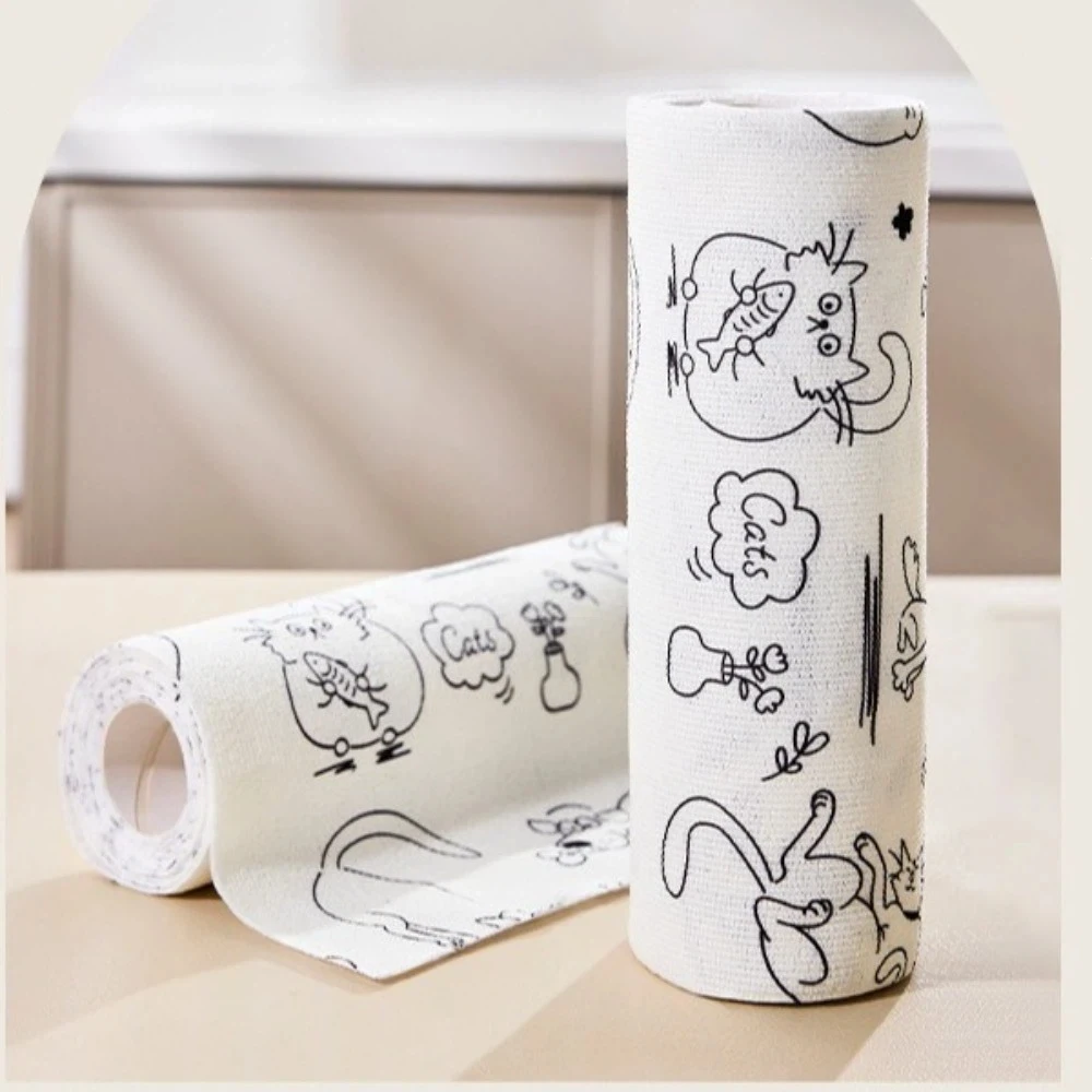 20pcs/roll Reusable Microfiber Cleaning Wipes High Absorbency Washable Kitchen Towels Durable Multi-Purpose Cleaning Rag