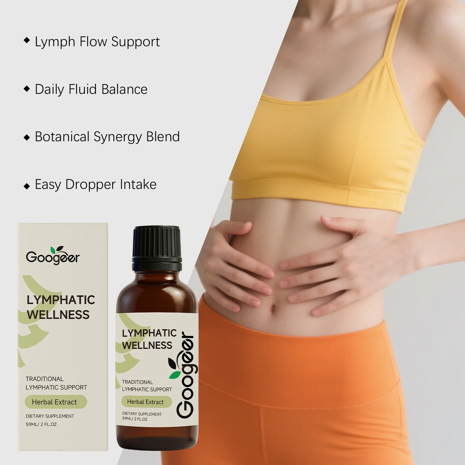Natural Herbal Lymph Wellness Drops Lymph System Support Liquid Extract Boost Metabolism Fat Metabolism Detox Body Care 59ml
