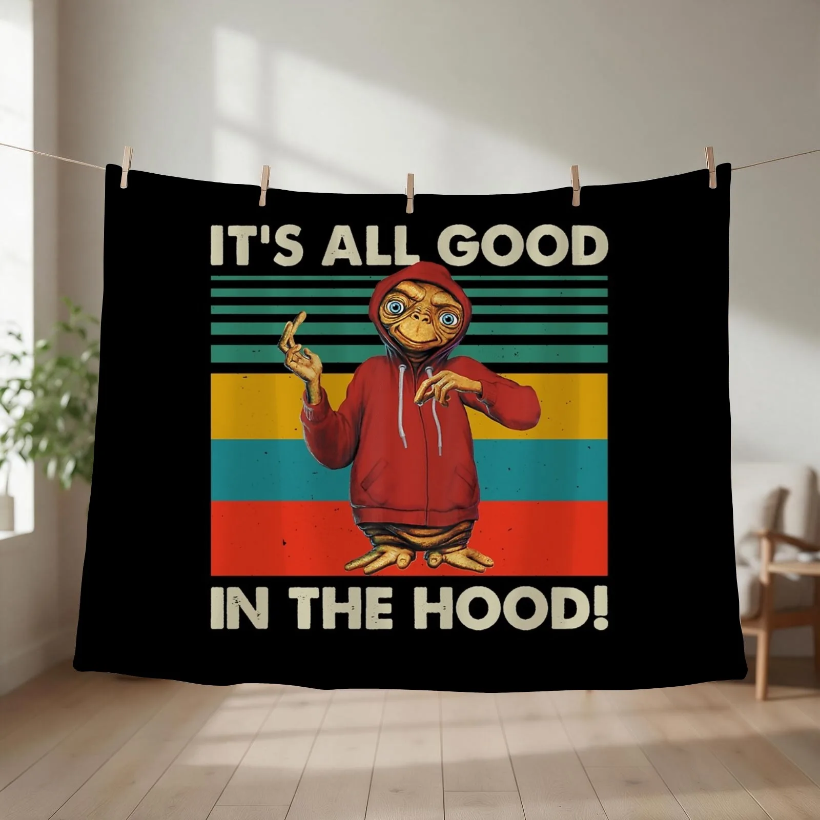Retro Ita??s All Good in The Hood Essential T-Shirt Throw Blanket Sofa Quilt Cute Plaid Luxury Throw Tourist Blankets