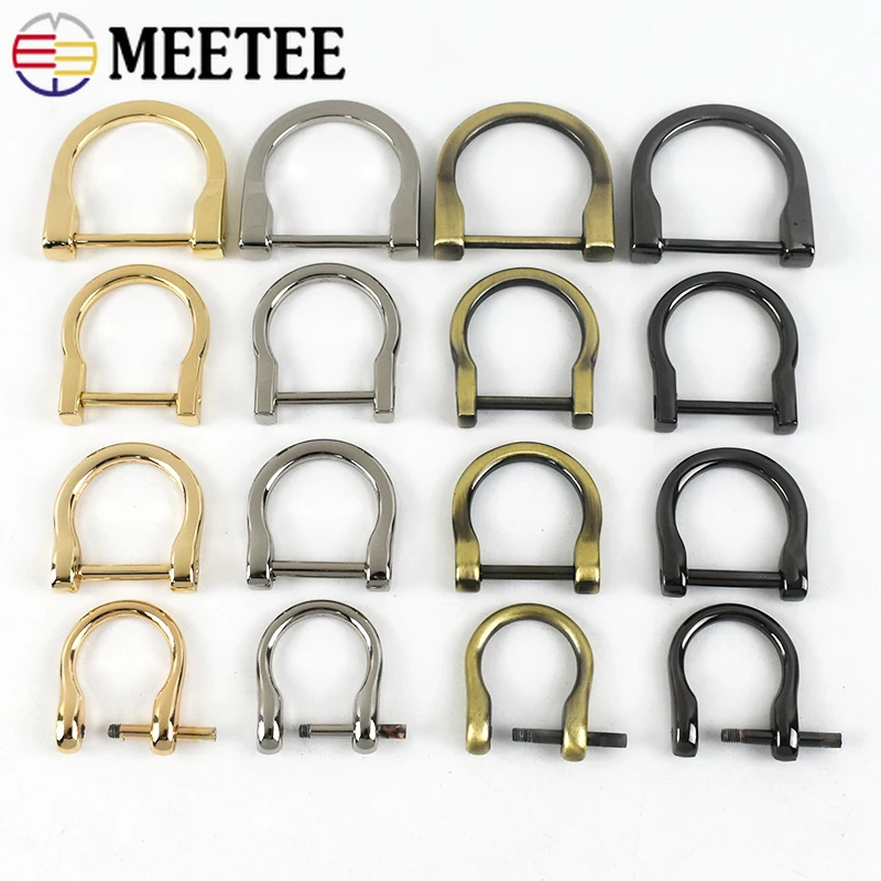 

Meetee 2/4/10Pcs Metal Detachable D Ring Buckle Open Screw Adjuster Clasp for Bag Strap Buckles DIY Hardware Accessories