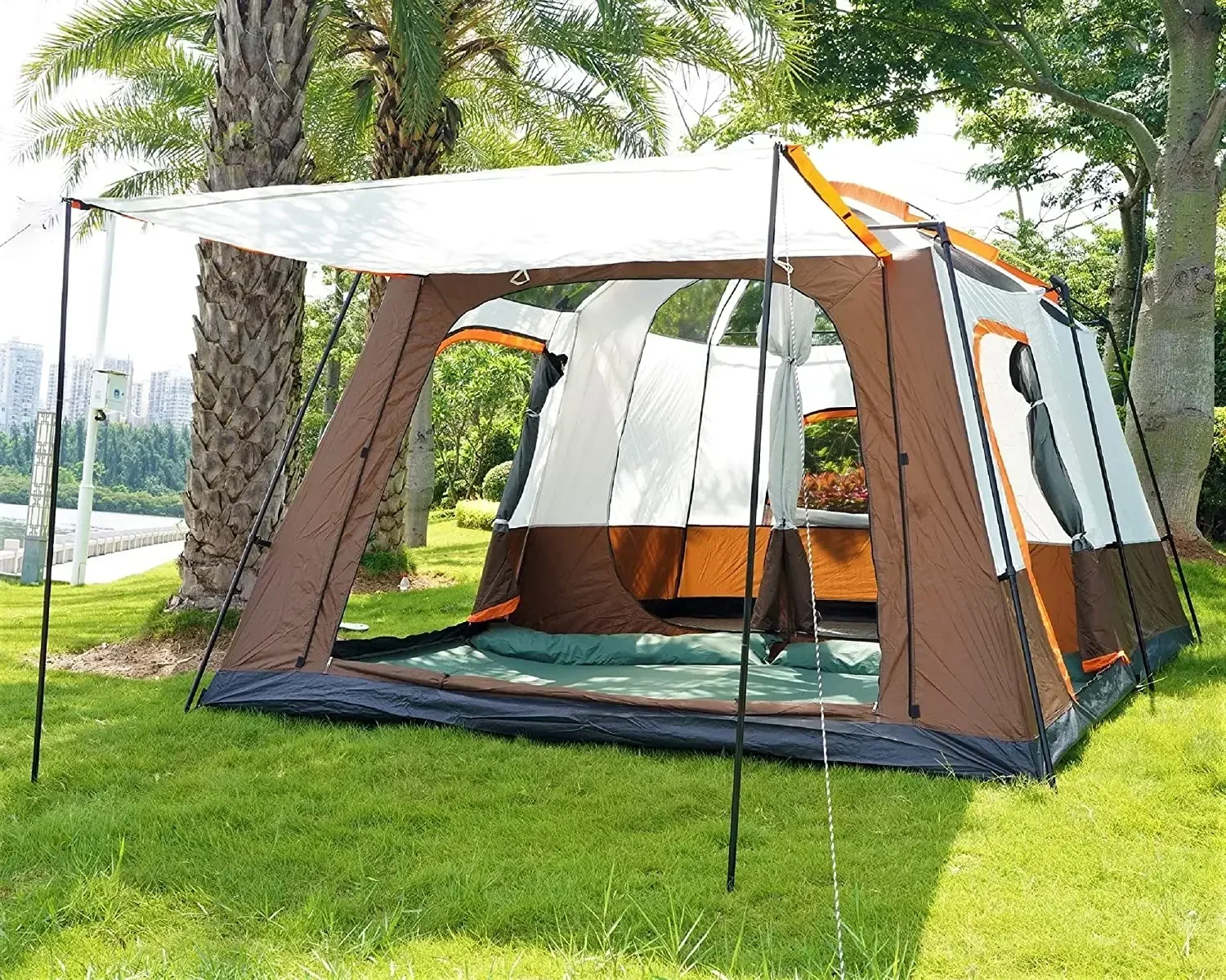 tents camping outdoor winters water proof 2 room 1 Living Room Big Family Camping Tent for 6-12 Person