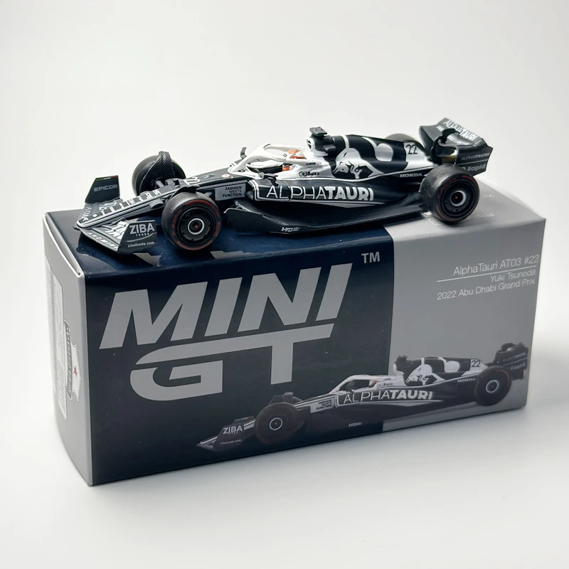 มินิ GT 1:64 F1 ทอริ AT03 # 10 # 22Pierre Gasly โลหะผสม Yuki Tsunoda racing รุ่น 521 539