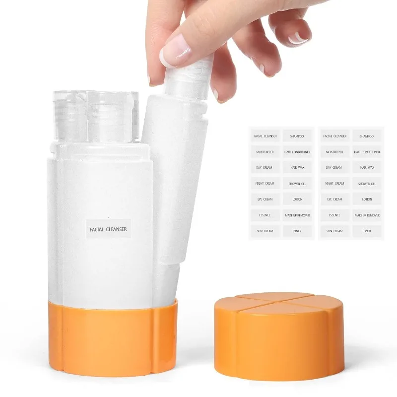 4-in-1 Auslaufsichere Flasche 4 * 60ml für Reise Fitness Camping Handgepäck Reisegröße Toilettenartikel Shampoo Lotion Flasche – Detail 2