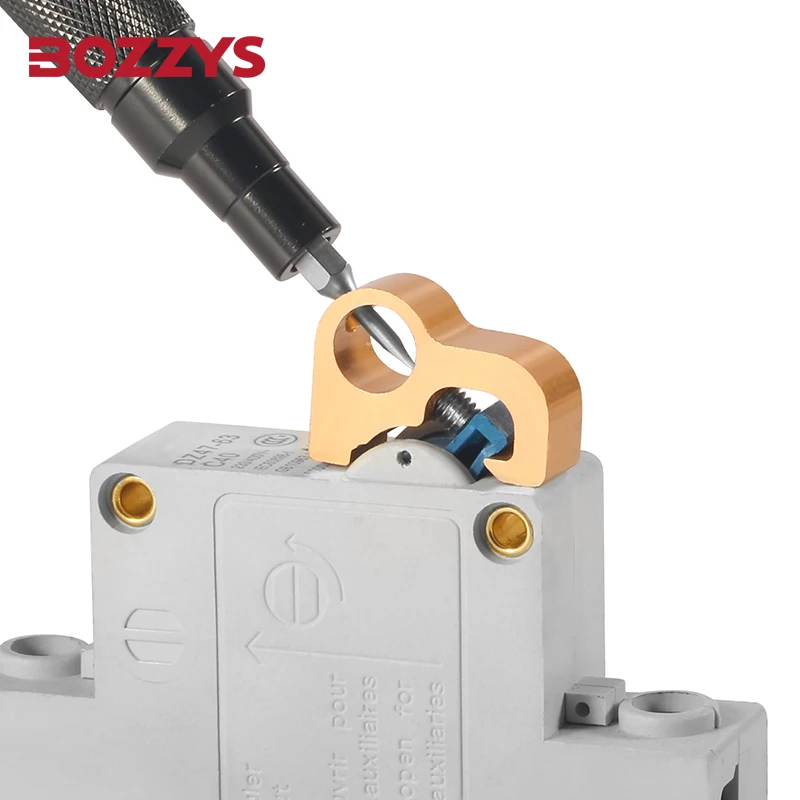 BOZZYS Simple Aluminum MCB Lockout Lock Dogs MCB Toggle Lock Toggle Lock Safety Circuit Breaker Lock BD-D26