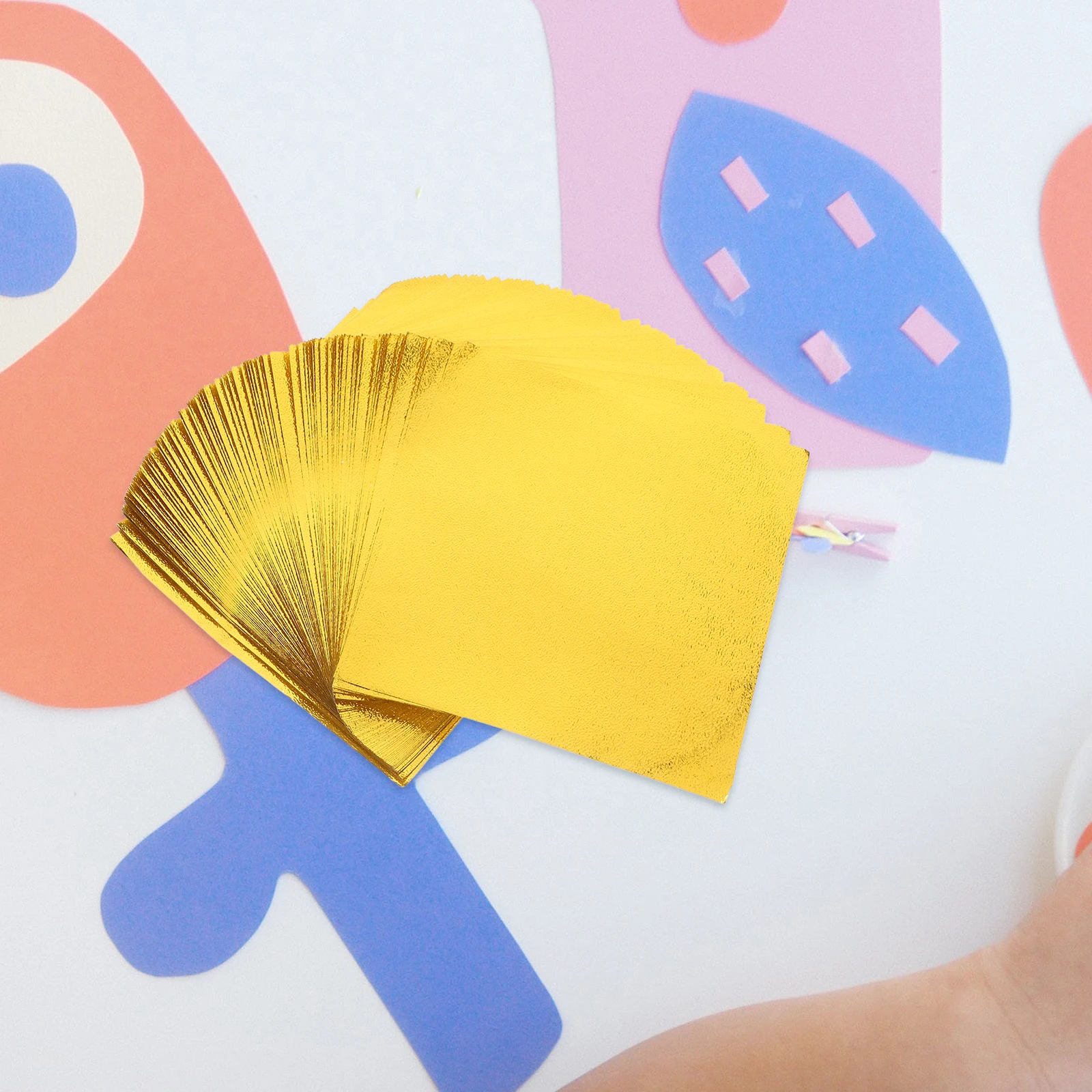 

100 Sheets Golden Origami Paper Bright Color Kids DIY Supplies Square Folding Craft Decoration Handmade Projects