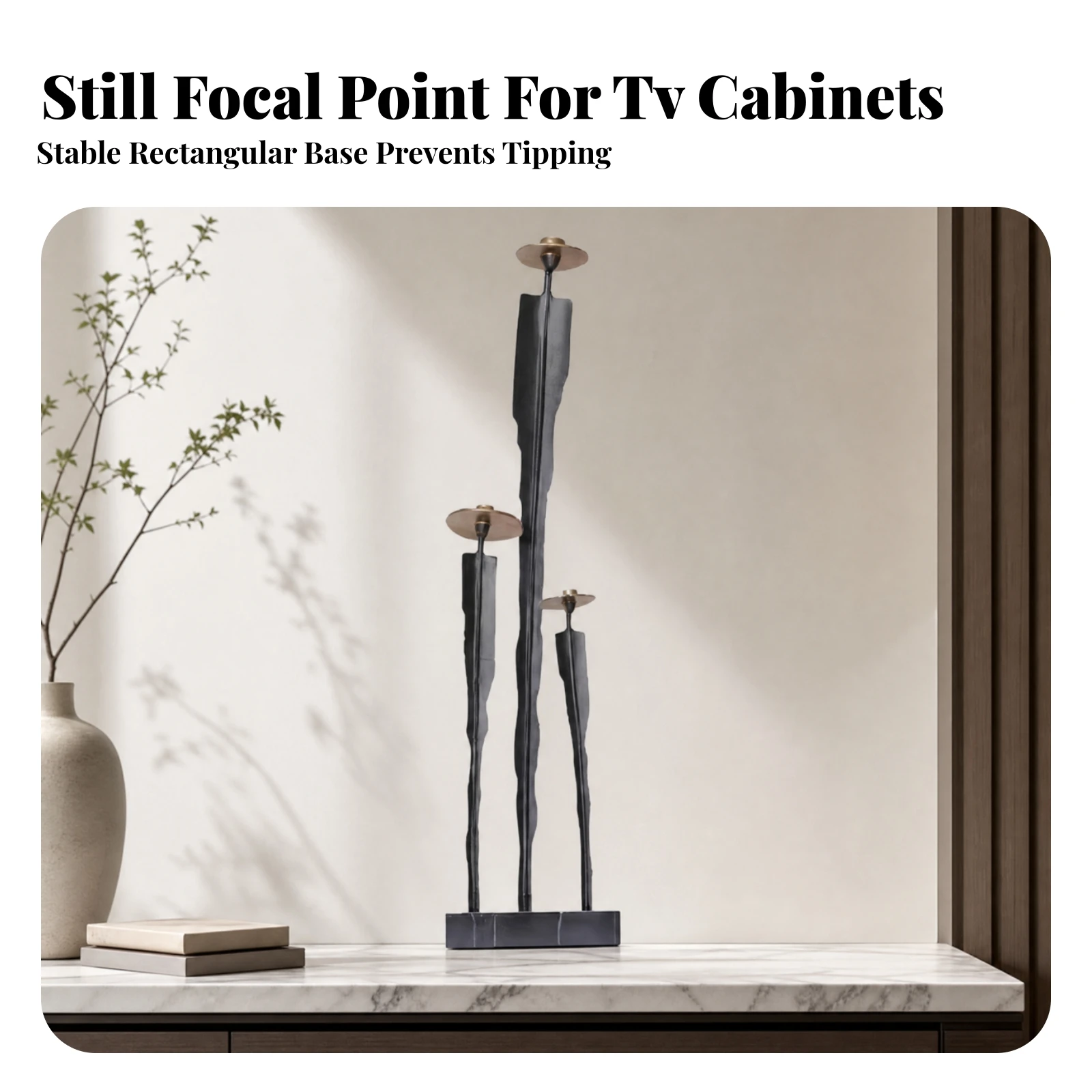 Abstract Human-Form Sculpture Metal-Finish Faceted Silhouette Sculptural Figure Abstract Human Figure Sculpture Sleek