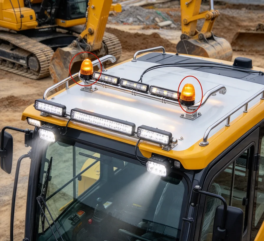 RC 1/14 JUWUBA LED Yellow Rotating Light Engineering Lamp for Tamiya Hydraulic Excavator Loader Dump Truck Tripper DIY Parts