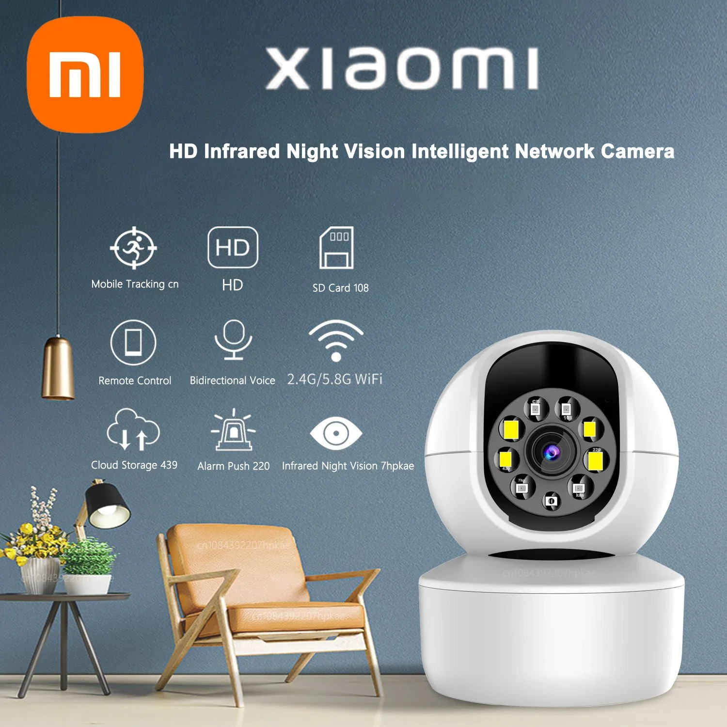 كاميرا Xiaomi 4K WiFi للمنزل، شاشة مزدوجة لمراقبة الأطفال، كشف الإنسان بالذكاء الاصطناعي، رؤية ليلية، مراقبة صوتية ثنائية الاتجاه