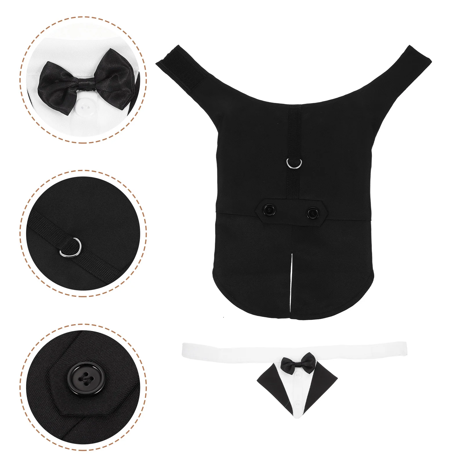 

1Set Pet Tuxedo Bow Tie Bandana Dog Suit Formal Wedding Party Outfit Puppy Clothes Dog Wedding Outfit Pet Formal Dress