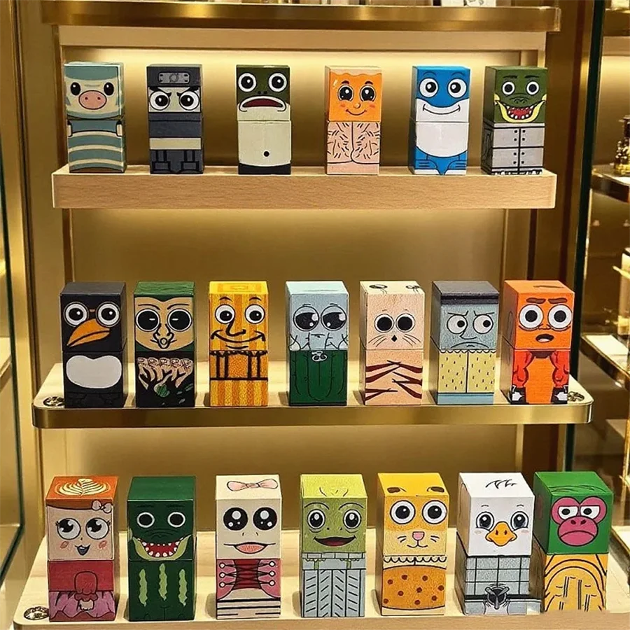 Magnetic building Toys Tung Tung Tung Sahur AI assembly Creative Stacking Cube Model Blocks Character toy Tabletop Game Gift image 4