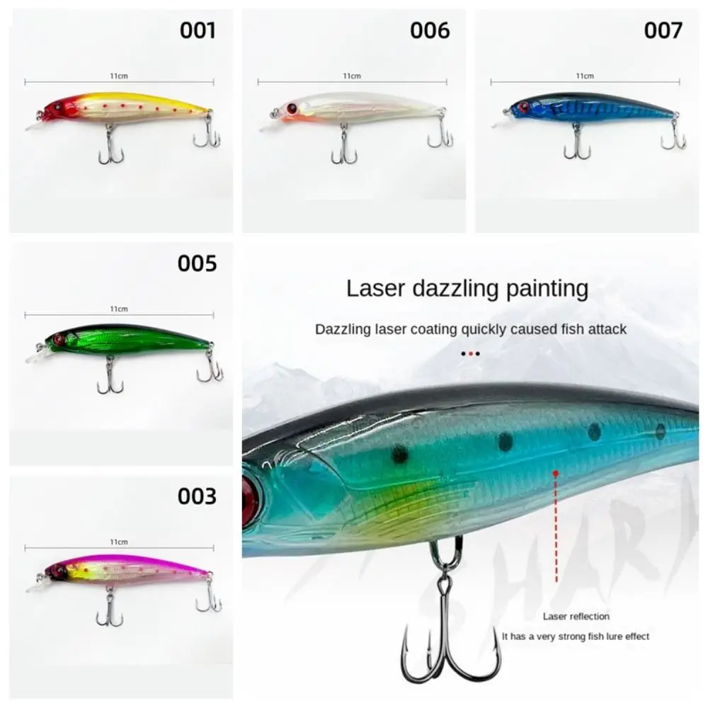 Wobblers Pencil Sinking Fishing Lure 11cm Minnow Artificial Plastic Hard Bait ABS Laser Reflection Heavy Minnow Trolling Lure