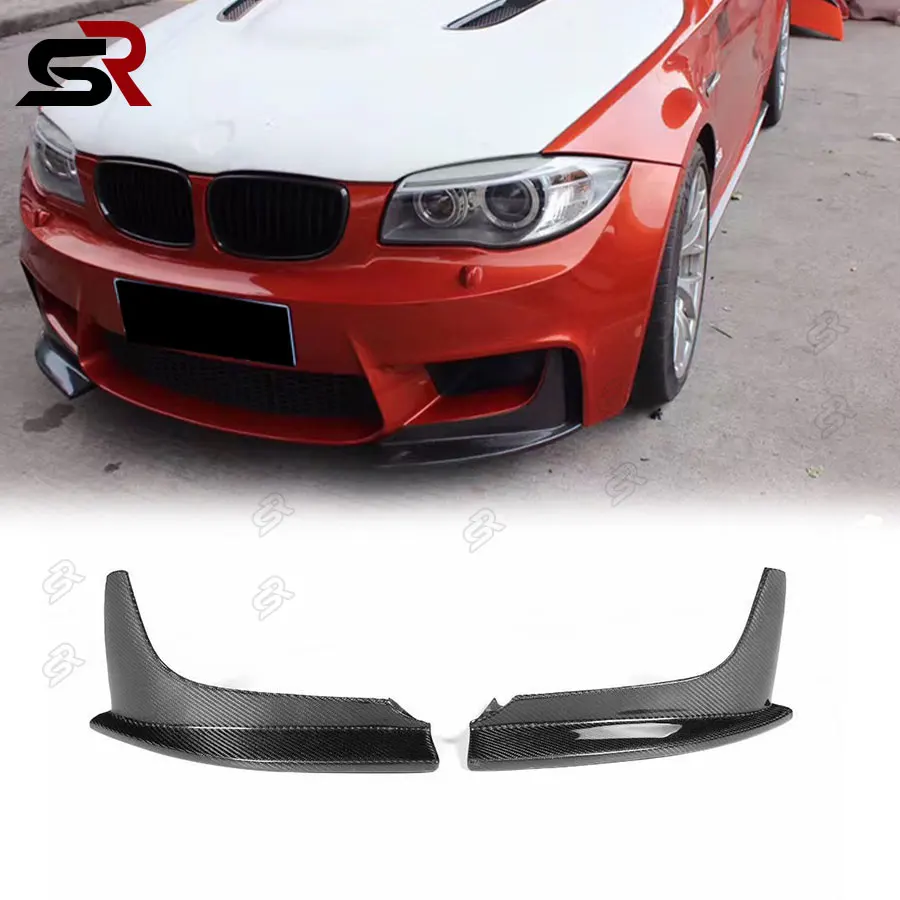 For BMW 1 Series E82 1M Coupe 2 Door Carbon Fiber Car Front Bumper Splitters Lip Diffuser Canards Flaps Apron Body kit 2011-2013