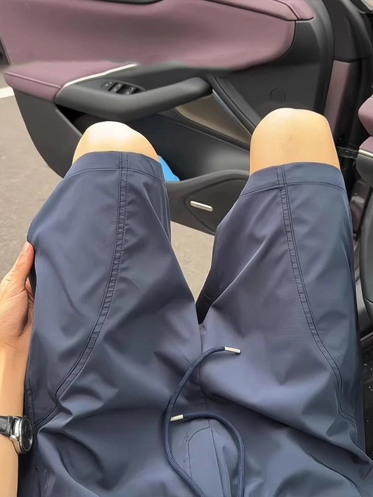 

Qui Dry Ice Silk orts Men's Summer Outdoor Wear Sport Fitn American Retro Sle Loose Fit Youthful Energy Versatile Use