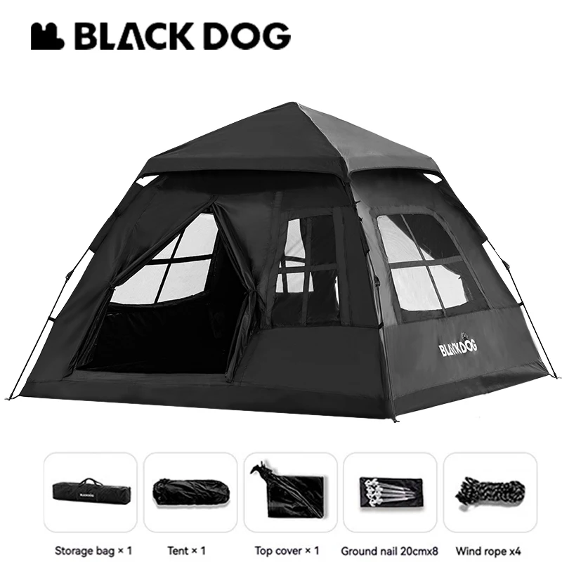 

Naturehike BLACKDOG Automatic Sunscreen Tent Black Coating Camping Outdoor Waterproof Quick Opening Large Space Summer Tent 6㎡