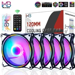 Wovibo 120mm Fan ARGB RGB soğutma 6PIN dor 6PIN gökkuşağı bilgisayar kasası şasi hayranları 12V sessiz ayarlamak 12cm Aura Sync