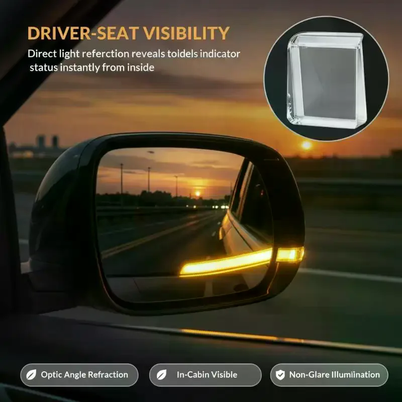 Rearview Mirror Turn Signal Light Guide Block Non-destructive Installation Mirror Indicator Light Block Car Exterior Accessorie