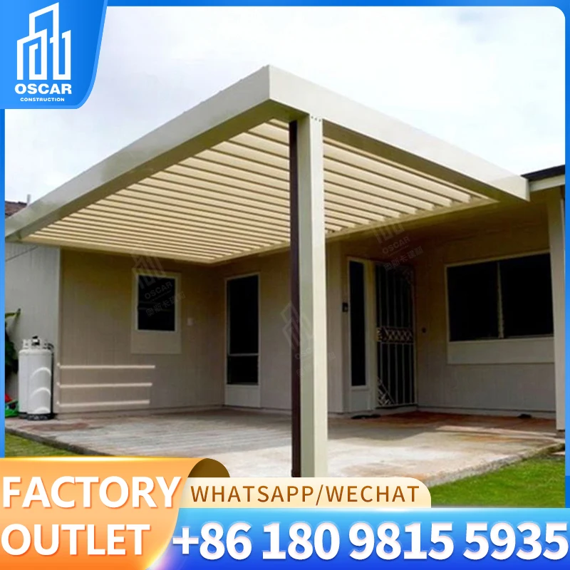 Outdoor Aluminum Pavilion with Louver Roof Beautiful Exterior Pergolas and Gazebos for Outdoor Use