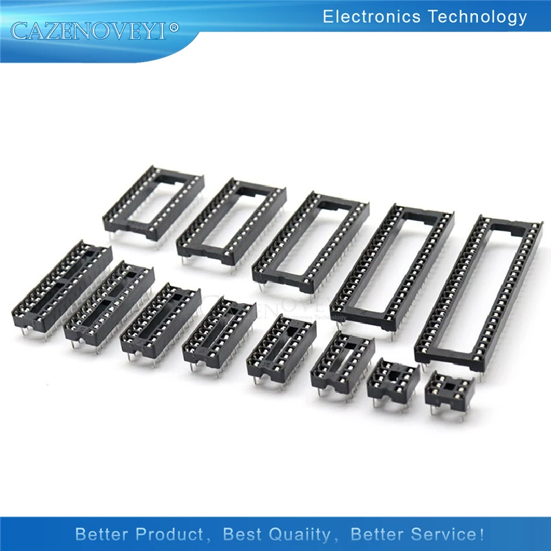 10PCS IC Sockets DIP6 DIP8 DIP14 DIP16 DIP18 DIP20 DIP28 DIP32 DIP40 pins Connector DIP Socket 6 8 14 16 18 20 24 28 32 40 pin