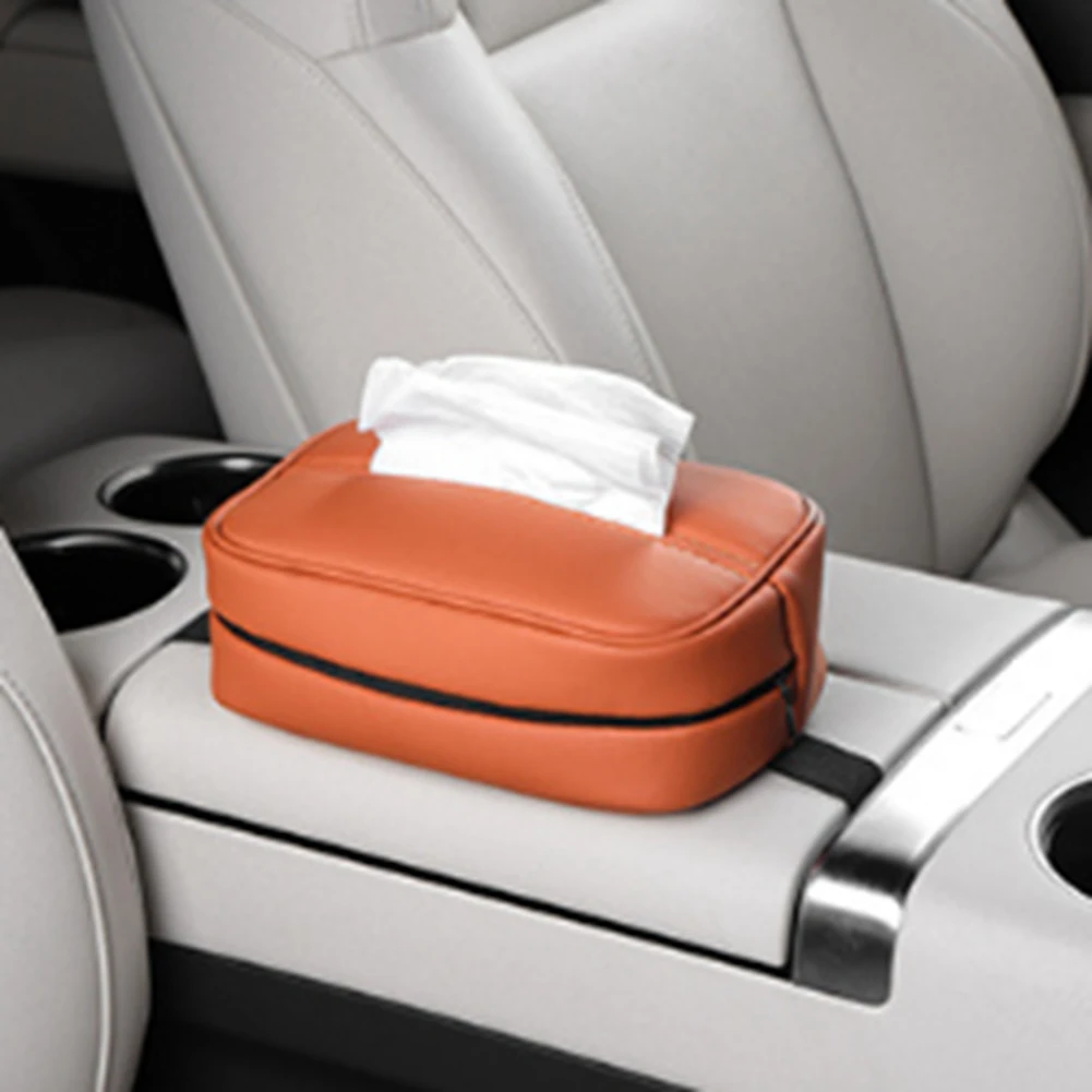 For LEADING IDEAL Lixiang L7 L8 L9 2022 2023 Car Tissue Bag Headrest Hanging Paper Drawer, Orange