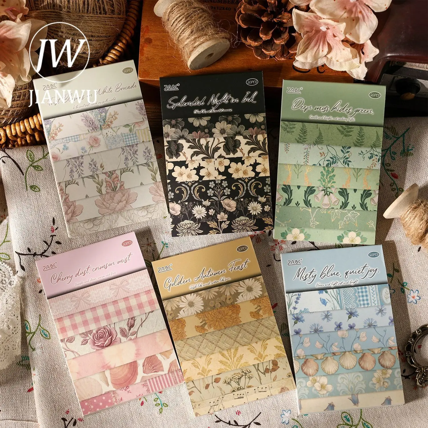JIANWU Vintage Flower Plant Tree Pattern Landscape Collage Scrapbooking Material Paper Creative DIY Junk Journal Stationery