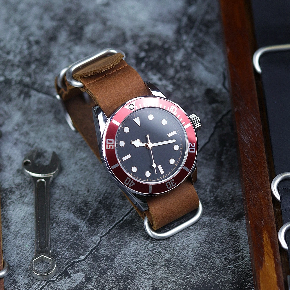 Handmade Vintage 20mm 22mm Crazy Horse Leather Watch Strap Genuine Skin Watchband Wristband Accessories for Men