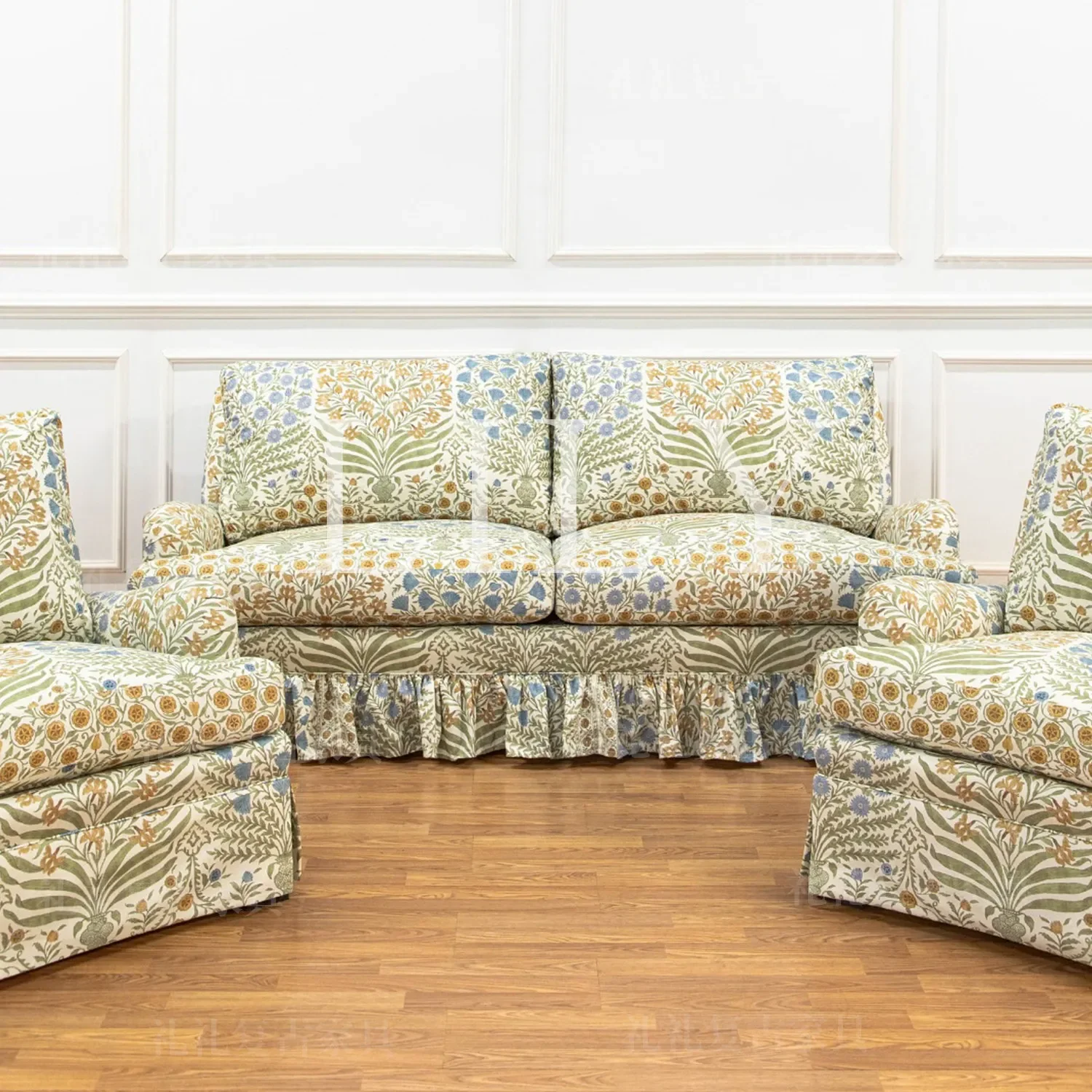 xx French pastoral print sofa chair villa living room leisure single sofa single chair