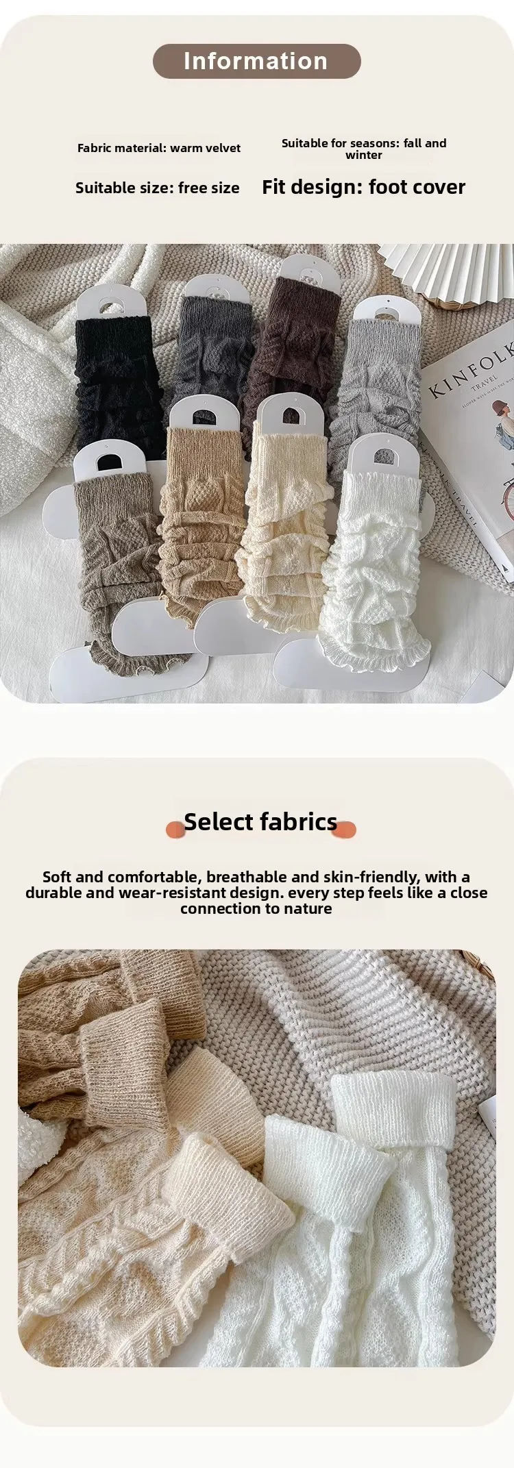 Y2k Boot Cuffs Cover Knitted Knee Sleeves for Women Winter Warm Foot Cover Long Socks Leg Warmers Solid Lolita Crochet Heap Sock