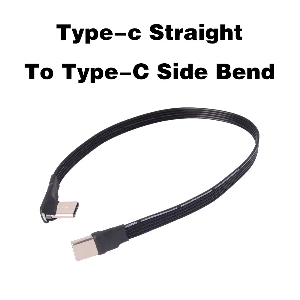 10CM 20CM 30CM USB 2.0 Type-C Band Flat Cable Type C Extension FPC Cable USB 2.0 USB-C Up/Down 90° Angled Plugs 5CM-3M For TV PC