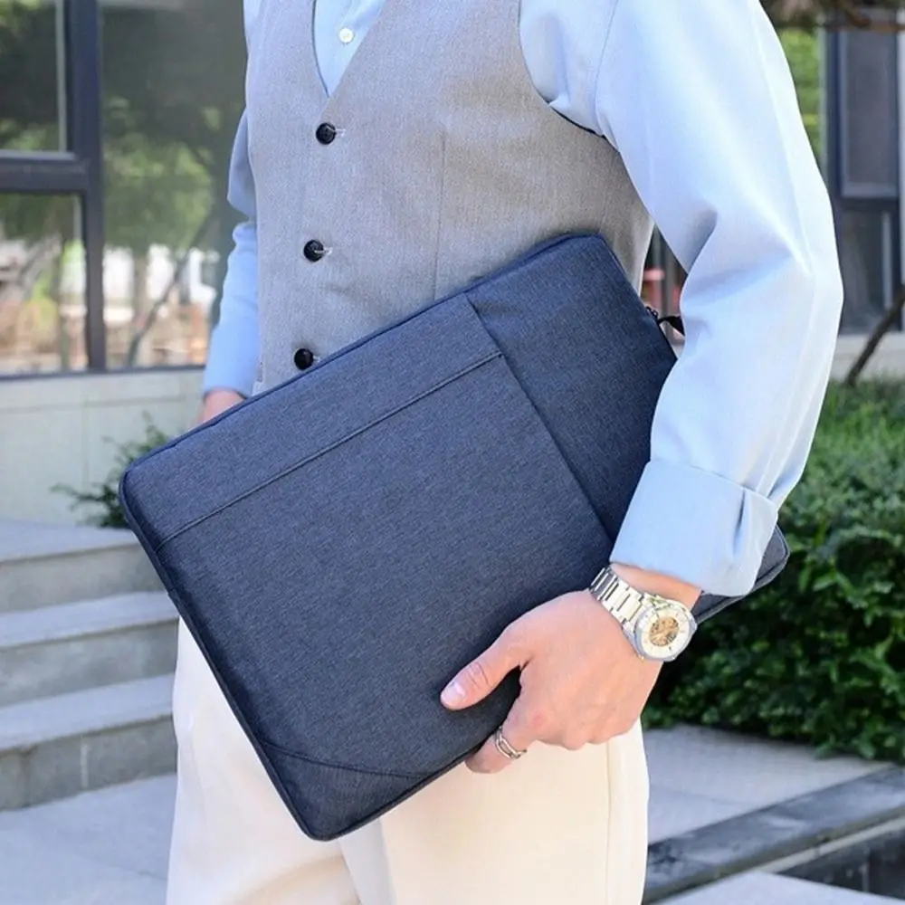 11 13 15 inch Oxford Cloth Laptop Bag Vertical Waterproof Notebook Computer Cover Wear-resistant Multiple Pockets