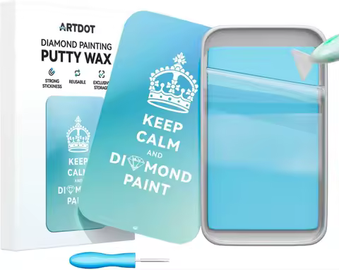 Long-Lasting Sticky Putty Wax for Diamond Painting Kits, with Slide Storage Box and Removal Tools