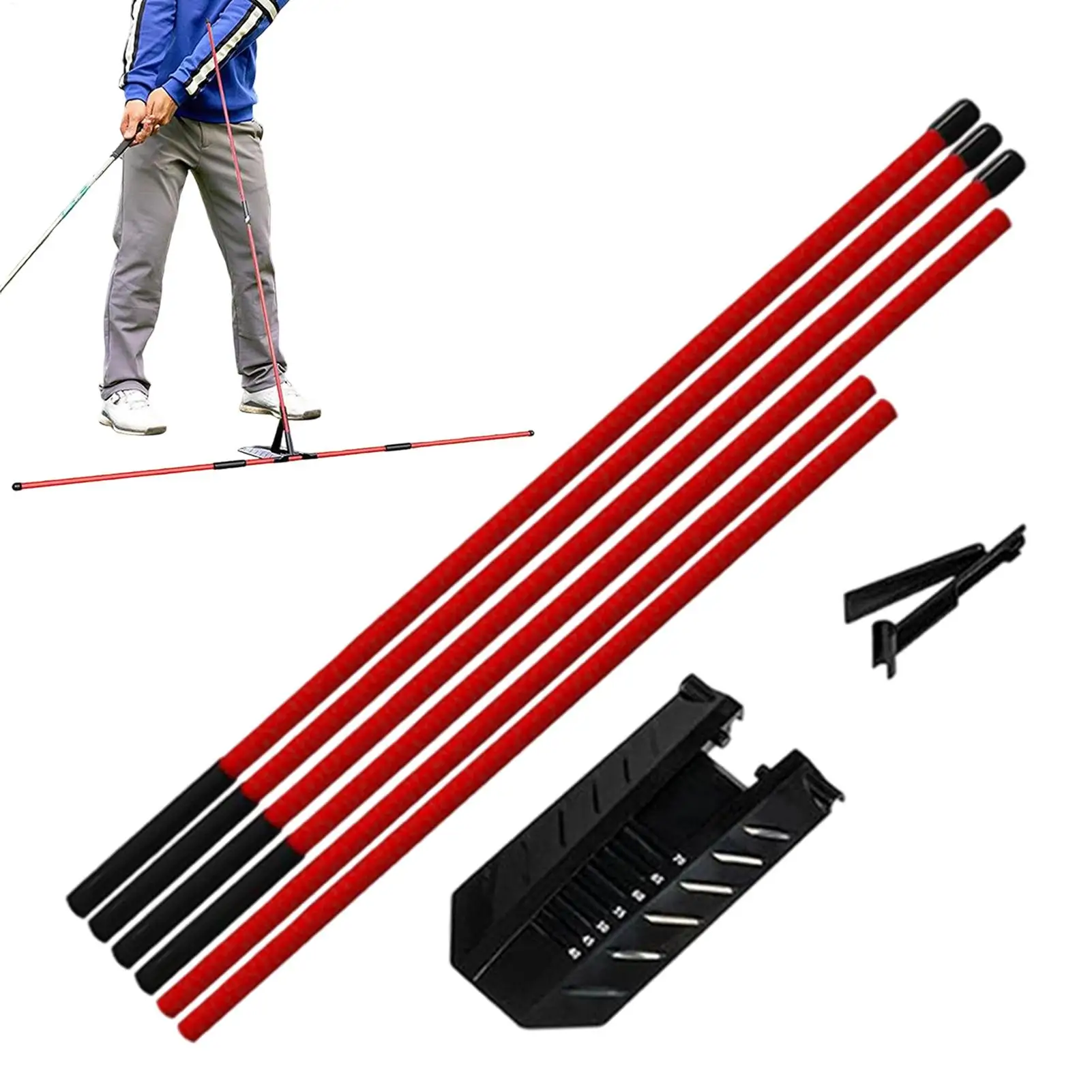 Golf Alignment Sticks 7-level Adjustable Angle Portable Sports Accessories Golf Swing Training Aid For Practice Driving Range