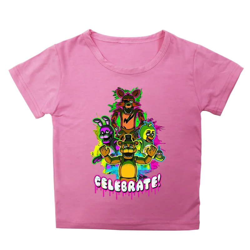 Camiseta básica con estampado de dibujos animados de oso de juguete, jersey informal de verano para niños, camiseta de manga corta, ropa para niñas, ropa para niños