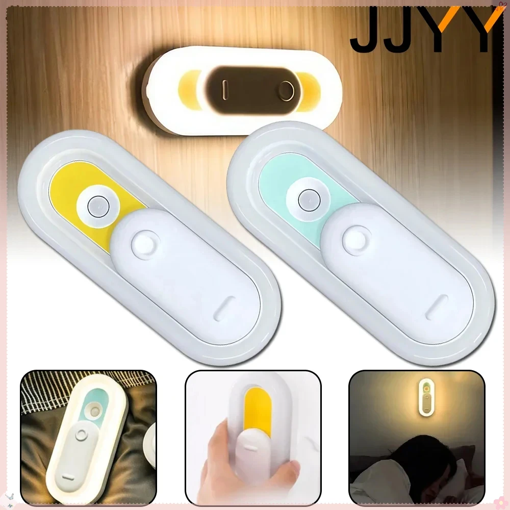 JJYY Smart Motion Sensor Night Light USB ชาร์จไฟ LED สําหรับบันไดห้องนอน Corridor ห้องน้ํา